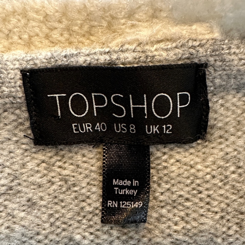 Topshop Oversized Colorblock Open Front Cardigan - Picture 8 of 12